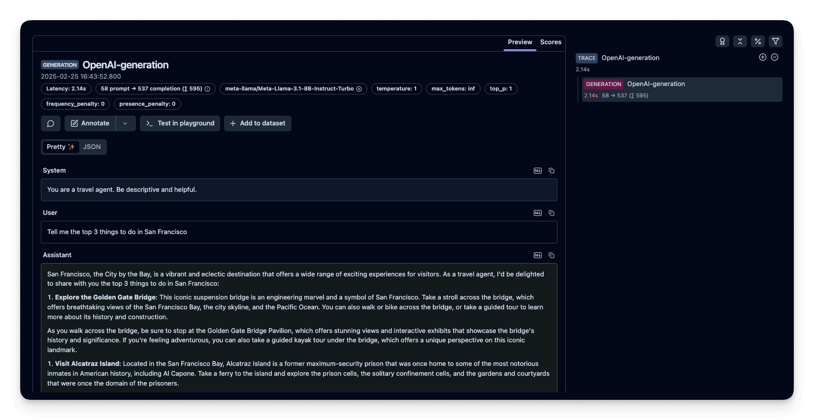 Langfuse Trace Example